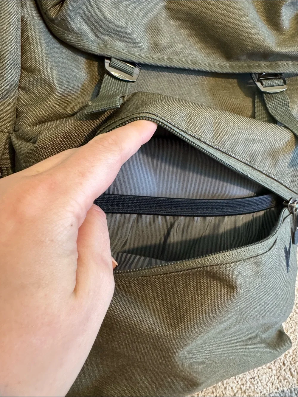 Men's Olive Travel Backpack with Tons of Pockets